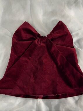 ZARA Velvet Bow Strapless Top – NWT